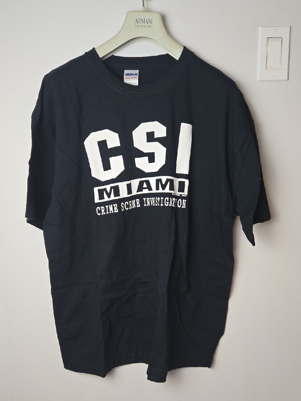 Gildan Black CSI Miami Graphic Tee with White Logo